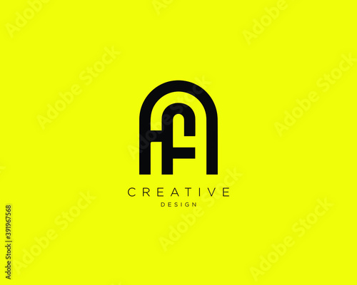 Creative and Minimalist Letter HF Logo Design Using letter H and F , HF Monogram