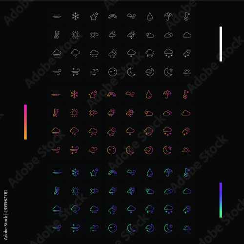 Line icons set - weather