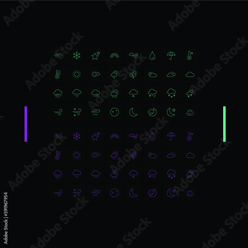 Line icons set - weather