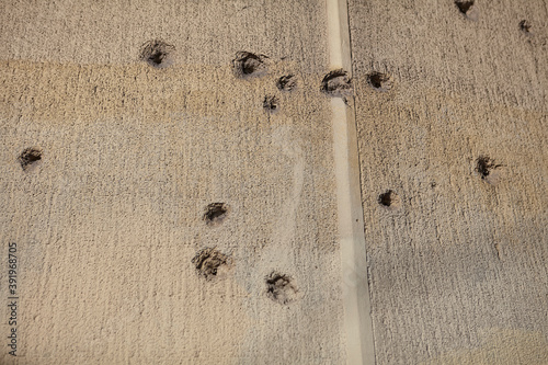 Bullet hole on a wall