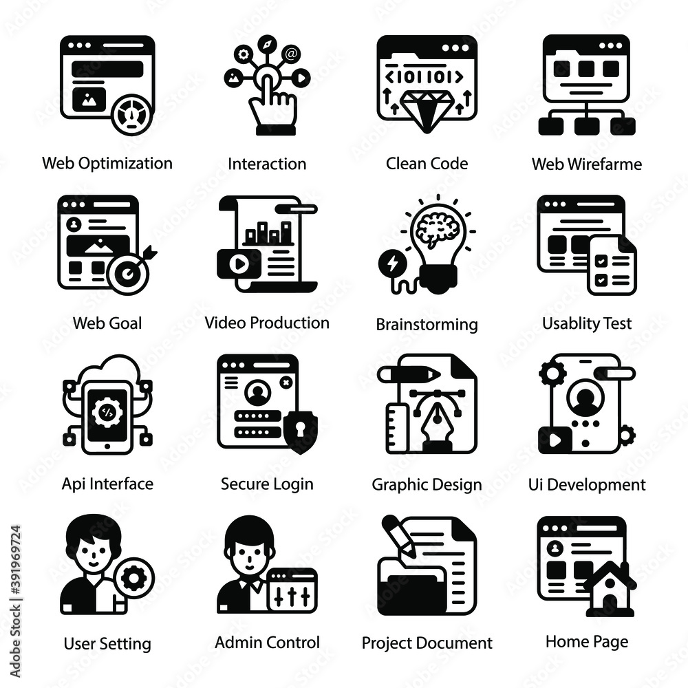 Web and Programming in Solid Icons Style
Web and Programming in Solid Icons Style