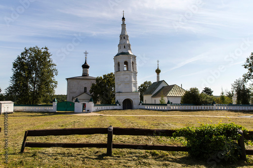 Types of the Vladimir region. Falling bell tower in the village of Kideksha. photo