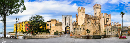 Most beautiful castles of Italy - Scaligero Castle in Sirmione. Lake Lago di Garda