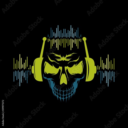 DJ SKull vector design