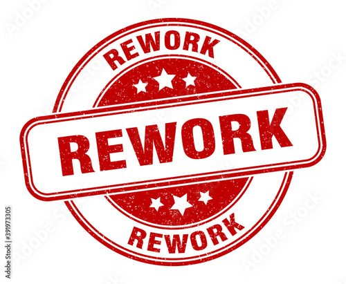 rework stamp. rework label. round grunge sign