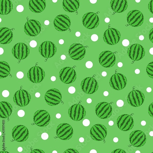 Watermelon and White Dot Seamless Pattern. Vector Design Illustration.