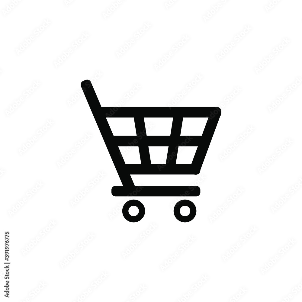 Shopping cart icon. Purchase symbol. Sign for application and website decoration. Vector graphics.