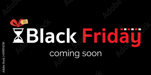 Black Friday 2024 is coming soon banner website design template. Vector illustration.	
