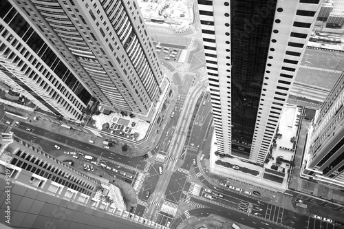 skyscrapers in dubai photographed from above