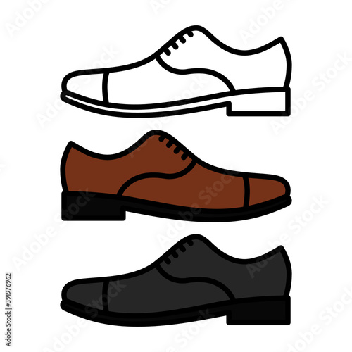 Closed lacing Oxford shoes vector icon