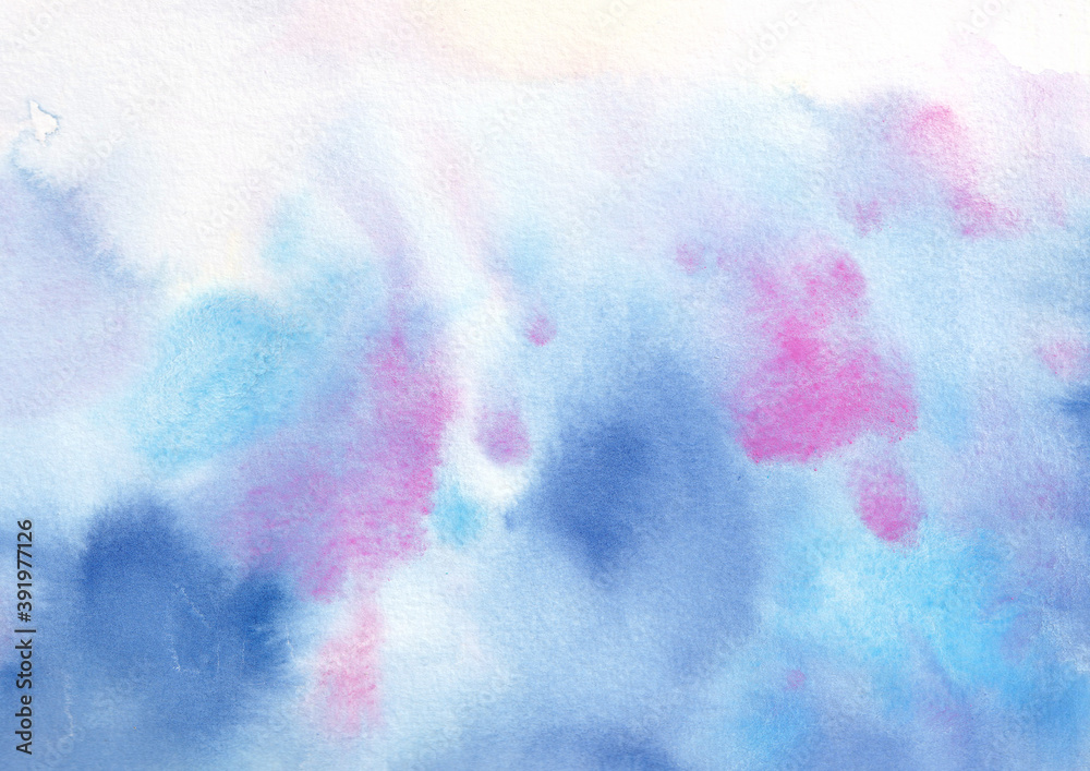 Abstract multicolor watercolor hand painted background