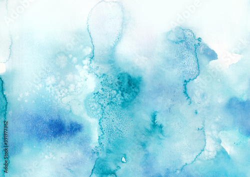 abstract watercolor background in blue color