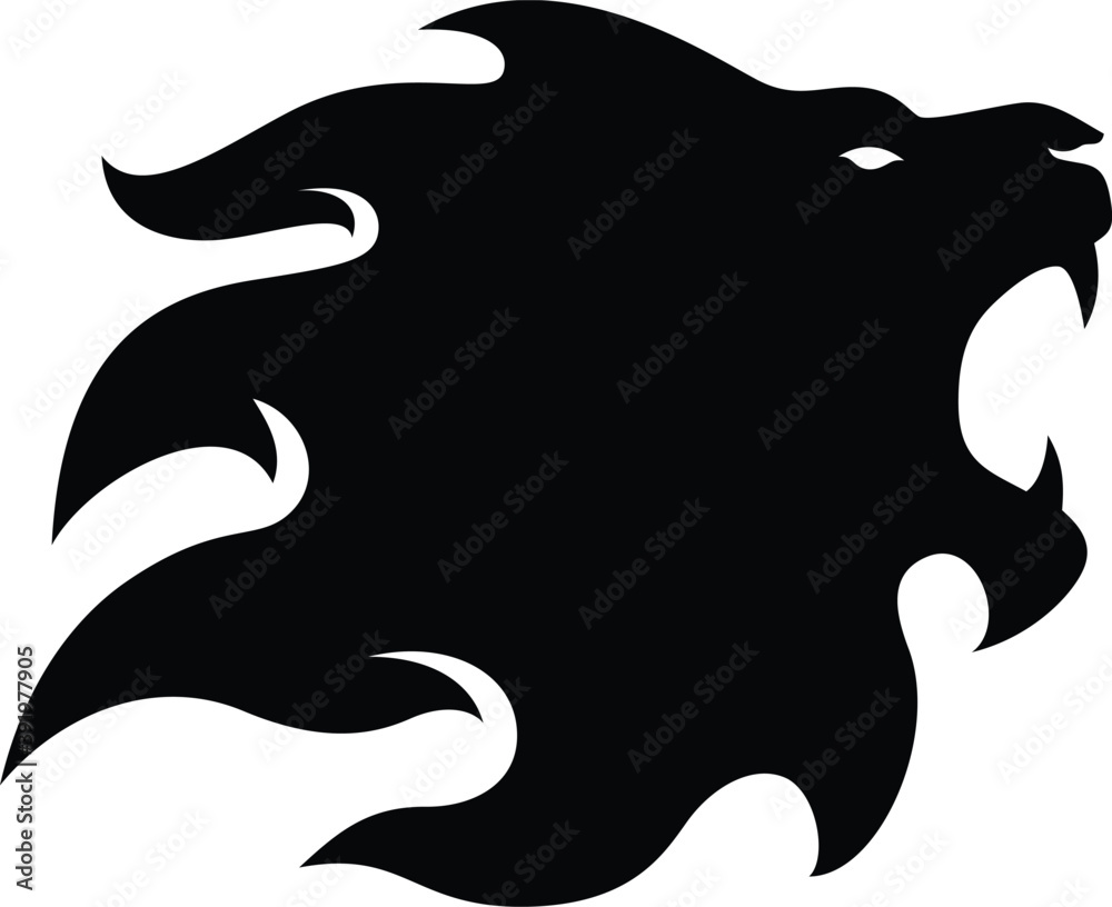 Silhouette of Aggressive Lion Roaring Tribal Tattoo Style Stock Vector | Adobe Stock Silhouette of Aggressive Lion Roaring Tribal Tattoo Style Stock Vector | Adobe Stock