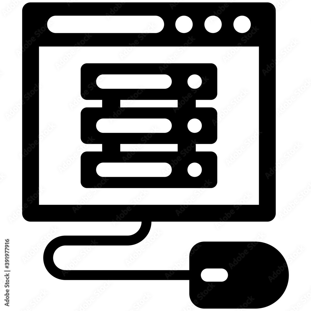 A solid icon of web server control
A solid icon of web server control