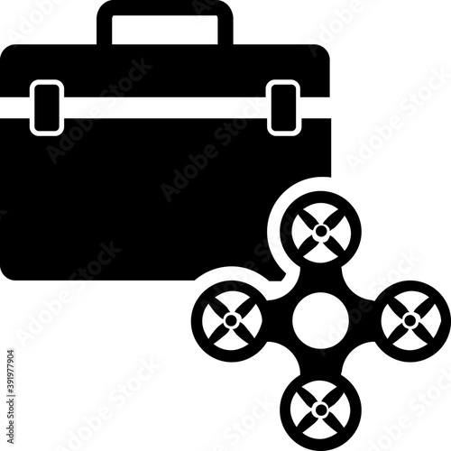 
Quadcopter box, drone delivery glyph icon 
