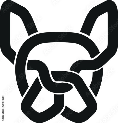 Head of French Bulldog with Nordic Knot Design Style