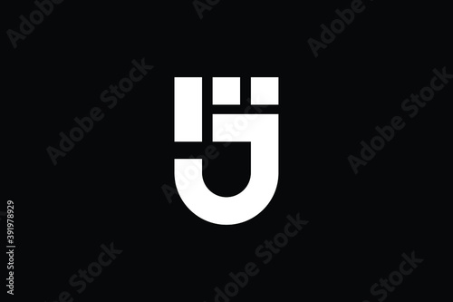 FJ logo letter design on luxury background. JF logo monogram initials letter concept. FJ icon logo design. JF elegant and Professional letter icon design on black background. F J JF FJ