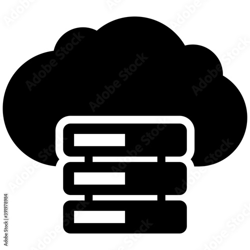 
Laptop and a cloud on screen symbolising cloud client concept
