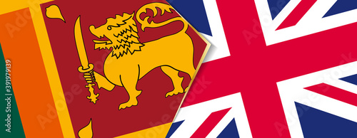 Sri Lanka and United Kingdom flags, two vector flags.