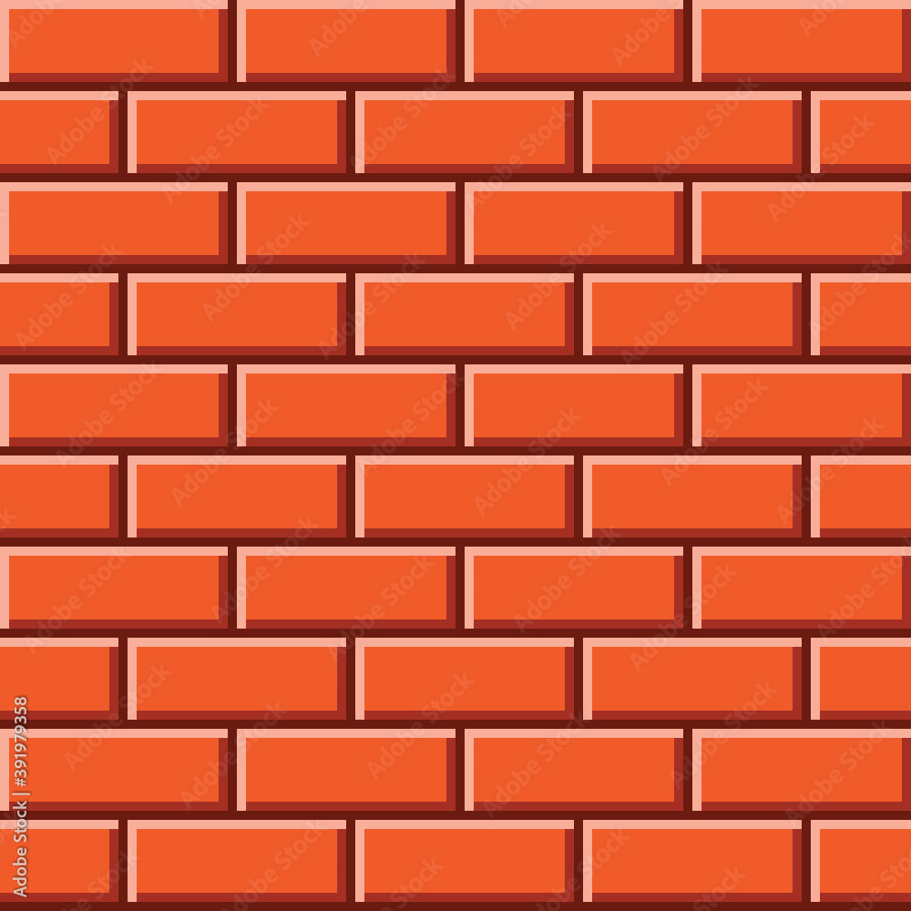 Obraz premium Orange brick texture pixel art. Vector picture.
