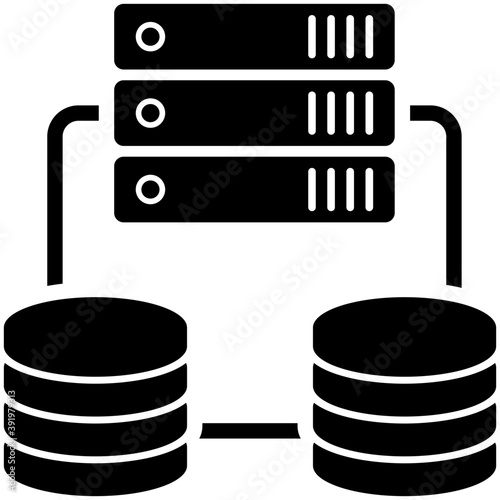 
A solid  icon representing database server
