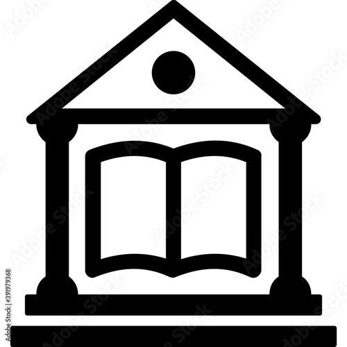 
A building with open book concept of library 
