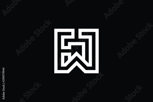 WJ logo letter design on luxury background. JW logo monogram initials letter concept. WJ icon logo design. JW elegant and Professional letter icon design on black background. W J JW WJ