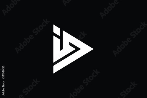 DI logo letter design on luxury background. ID logo monogram initials letter concept. DI icon logo design. ID elegant and Professional letter icon design on black background. D I ID DI