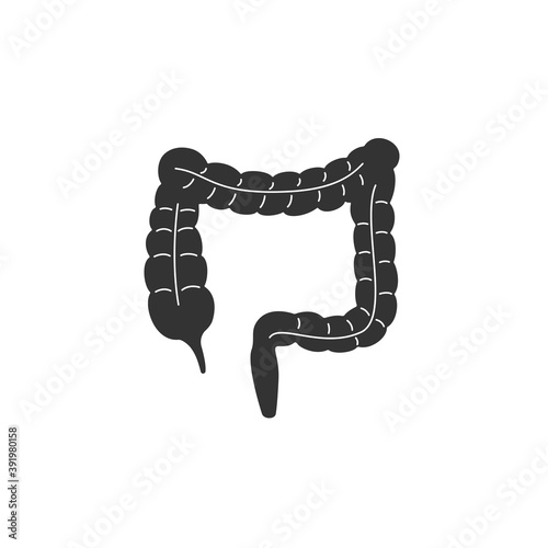 flat black human intestines sign