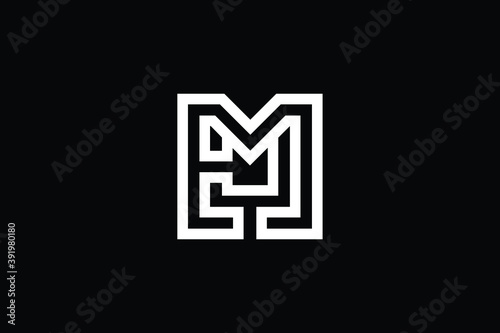 MJ logo letter design on luxury background. JM logo monogram initials letter concept. MJ icon logo design. JM elegant and Professional letter icon design on black background. M J MJ JM