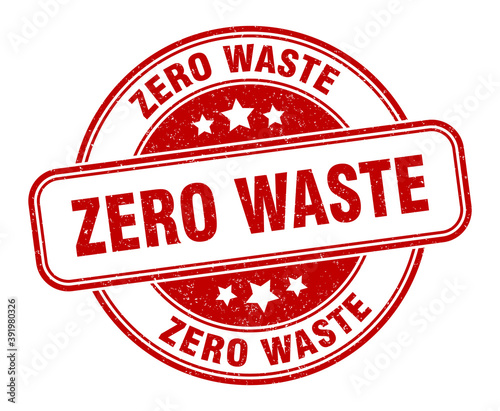 zero waste stamp. zero waste label. round grunge sign