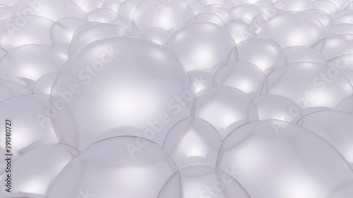 Abstract silver background of festive shiny bubbles