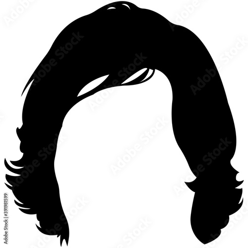 
A short haircut solid icon design
