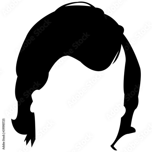 
A short haircut solid icon design
