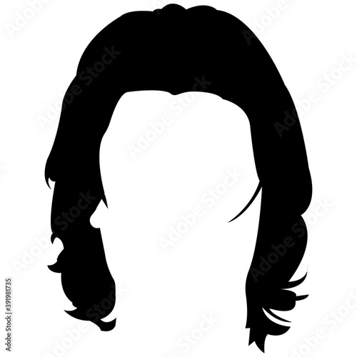 
A short haircut solid icon design
