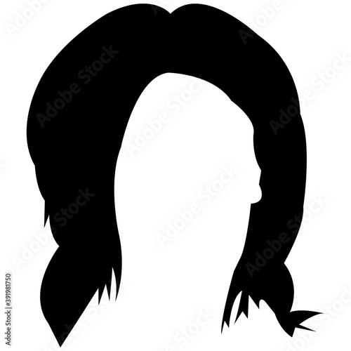 
A short haircut solid icon design
