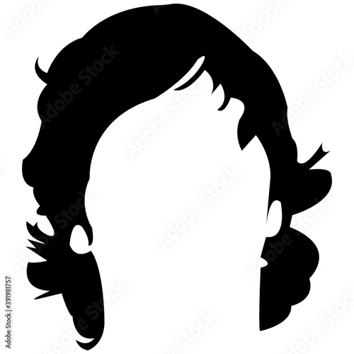

A short haircut solid icon design
