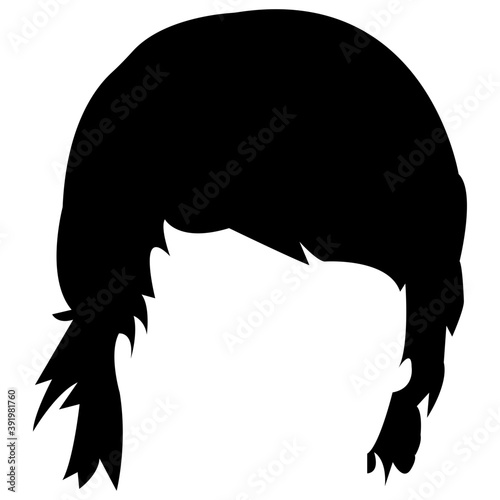 

A short haircut solid icon design
