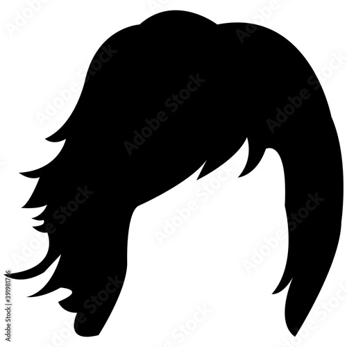

A short haircut solid icon design
