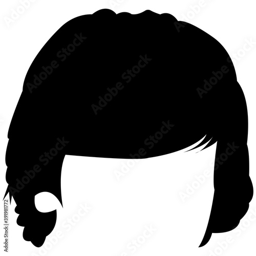 

A short haircut solid icon design
