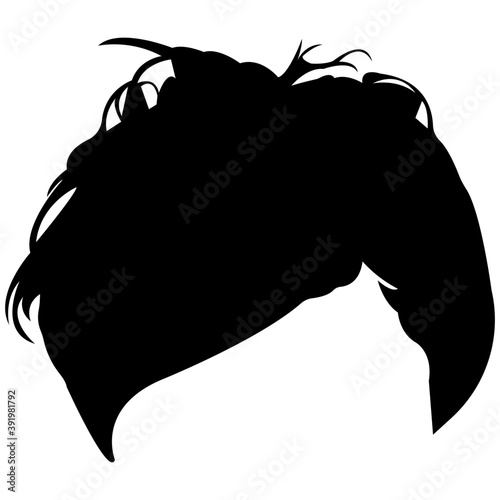 

A short haircut solid icon design
