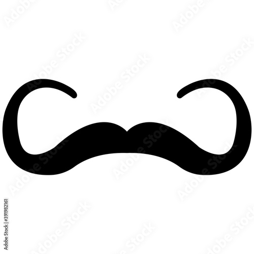 
Solid icon design of handlebar mustache
