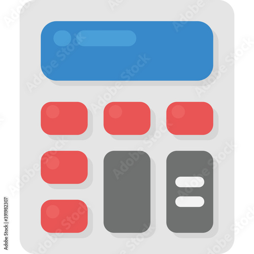 
A digital calculating machine, calculator flat vector icon
