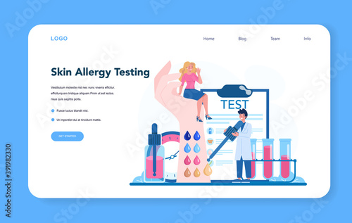 Allergist web banner or landing page. Physician recommendation.
