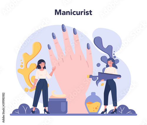 Manicurist service concept. Beauty salon worker. Nail treatment