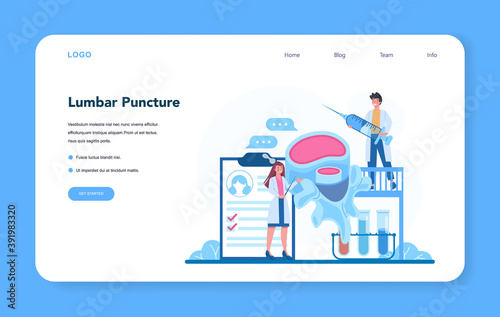 Neurologist web banner or landing page. Doctor examine