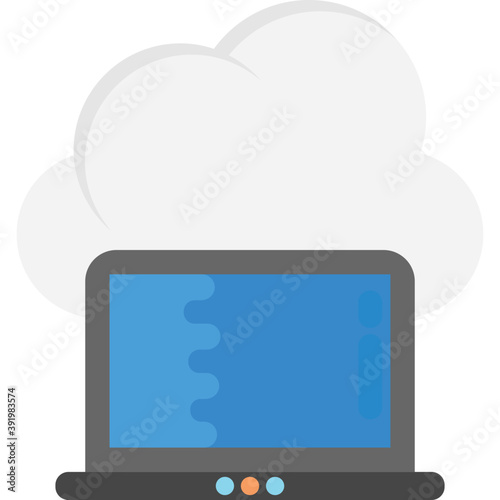 
A laptop and a cloud representing cloud computing. 
