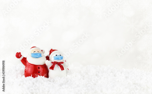 Santa Claus and snowman in ...