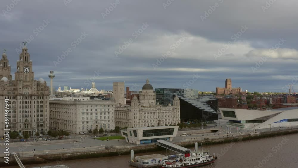 Drone Shot Rising Over The Three Graces And Mann Island Drone Shot Rising Over The Three Graces And Mann Island