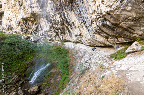 High cliff waterfall